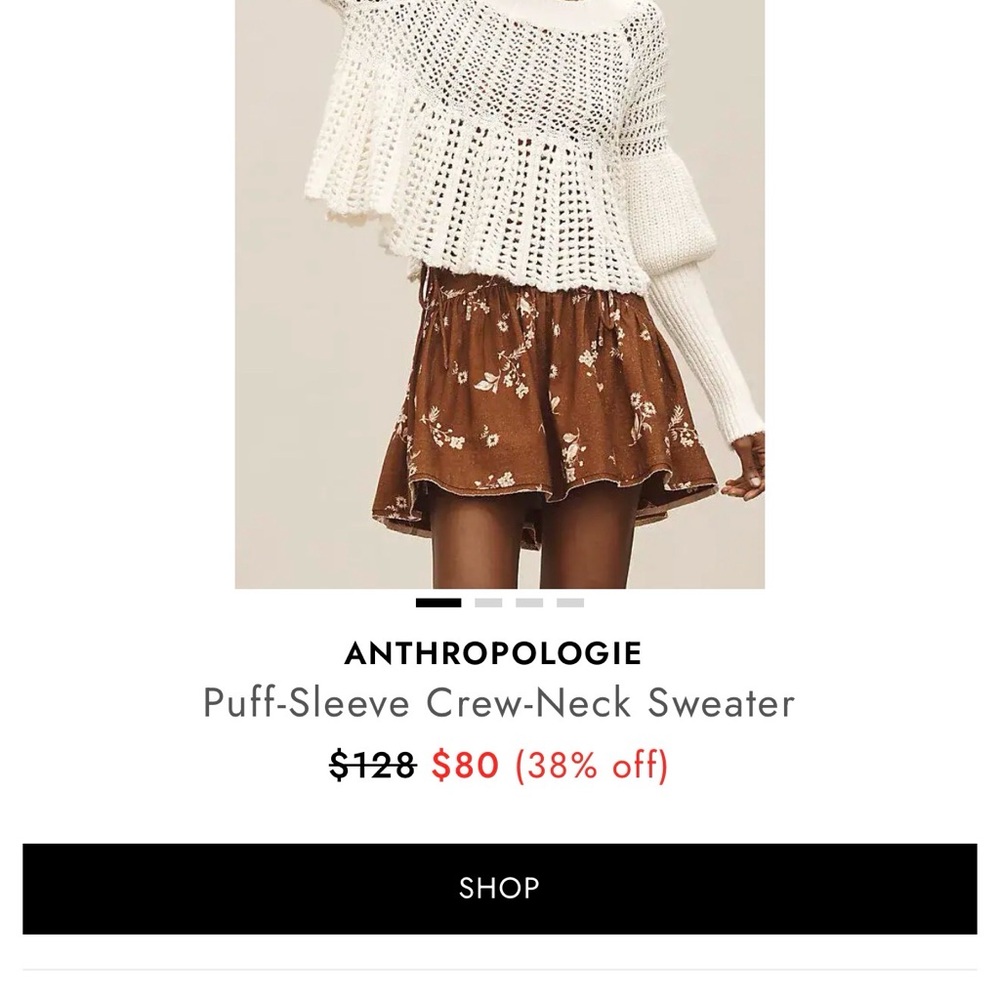 Anthropologie Ivory Knit Sweater